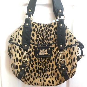 Juicy couture cheetah print slouchy handbag